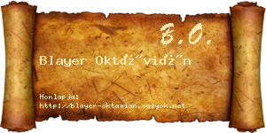 Blayer Oktávián névjegykártya